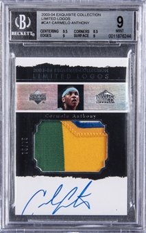 2003-04 UD "Exquisite Collection" Limited Logos #CA1 Carmelo Anthony Signed Rookie Card (#75/75) – BGS MINT 9/BGS 9